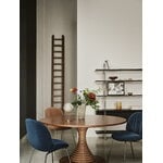 GUBI Beetle Soft dining chair, conic black chrome - walnut - Belsuede 132 brown, decoration image