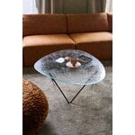 GUBI Pedrera coffee table, black - transparent structured glass, decoration image