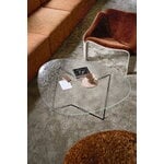 GUBI Pedrera coffee table, black - transparent structured glass, decoration image