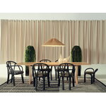 GUBI Bistra dining armchair, ebony painted rattan - Reales Pattern 003, decoration image