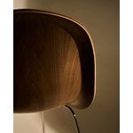 GUBI 3D dining chair, sledge base, stainless steel - walnut -Dedar Belsuede 132, decoration image