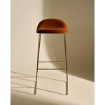 GUBI 3D bar stool, 75 cm, sledge base, stainless steel - Dedar Belsuede 133, view 4