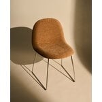 GUBI 3D dining chair, sledge base, stainless steel - walnut -Dedar Belsuede 132, decoration image