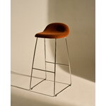 GUBI 3D bar stool, 75 cm, sledge base, stainless steel - Dedar Belsuede 133, view 8