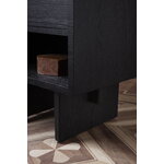 GUBI Private side table, black / brown stained oak