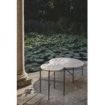 GUBI TS Outdoor coffee table, 80 cm, black - white travertine