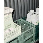 HAY Colour Crate, M, recycled plastic, sage green, decoration image