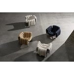 Hem Puffy lounge chair, sand leather - cream steel