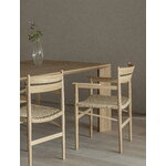 Karimoku Case N-DC04 dining armchair, lacquered oak - natural paper cord, decoration image