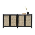 Lundia Classic sideboard w/ rattan doors, black lacquered