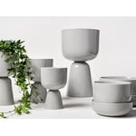 Iittala Nappula plant pot with saucer, 240 x 130 mm, pale grey