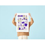 Kauniste Calendar 2023 kitchen towel, blue