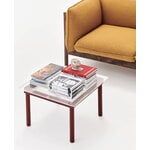 HAY Kofi sohvapöytä 60x60cm, punaiseksi lak.tammi - teksturoitu lasi
