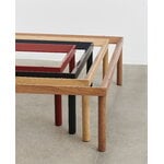 HAY Kofi sohvapöytä 60 x 60 cm, punaiseksi lak. tammi - harmaa lasi