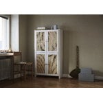 Lundia Armoire Classic avec portes en rotin, 84 x 149 cm, blanc laqué