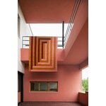 LAYERED Teklan Labyrinth rug, coral pink, decoration image