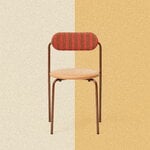 Lepo Product Moderno chair, brown - red-brown fabric - brown leather, decoration image