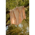 Lapuan Kankurit Kaksin linen blanket, 145 x 200 cm, white - cinnamon, decoration image