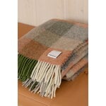 Lapuan Kankurit Kasku wool blanket, 130 x 180 cm, cinnamon - green, view 2