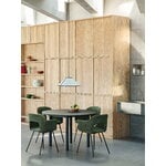 HAY Annex table round, 120 cm, black lacquered oak - dark grey linoleum, decoration image