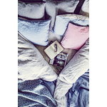 Langø Pillowcase, linen, dark grey - pink