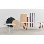 HAY Loop Stand round table, 105 cm, maroon red - lacquered oak