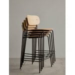 Audo Copenhagen Chaise de comptoir Co, 65,5 cm, acier noir - chêne