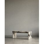 Audo Copenhagen Table Plinth Bridge, marbre Calacatta Viola