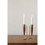 Audo Copenhagen Umanoff candle holder, polished brass - walnut