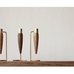 Audo Copenhagen Umanoff candle holder, polished brass - walnut