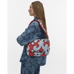 Marimekko Knitted Shoulderbag Keidas, light blue - red, decoration image