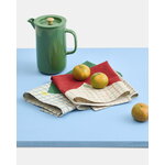 Marimekko Kalendi & Losange tea towel set, 2 pcs, linen - red - green