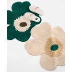 Marimekko Unikko bathroom mat, emerald - off-white - mole, decoration image