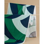 Marimekko Savanni heavyweight cotton fabric, green - dark blue - mint