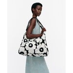 Marimekko Gestrickte Tasche Large Unikko, schwarz - off-white, dekorationsbild