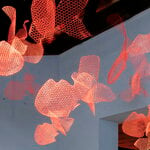 Magis Fish sculpture, small, fluorescent red