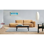 HAY Kofi sohvapöytä 100 x 100 cm, mustaksi lak. tammi - harmaa lasi