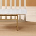 Basta Forte table, rectangular, Carrara white - brass