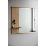 Moebe Mirror with a shelf, 70 cm, oak, decoration image