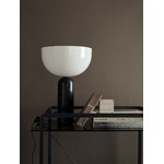 New Works Florence side table, black - smoked glass