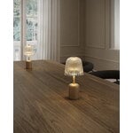 Nuura Asteea portable table lamp, satin brass - ripple clear, decoration image