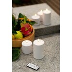 Uyuni Lighting Outdoor LED pillar candle, 7,8 x 7,8 cm, white, decoration image