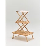 HAY Outdoor Market folding stool, beige - red stripe, decoration image