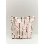 HAY Outdoor Market tote bag, beige - striscia rossa, immagine decorativa