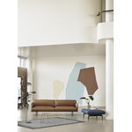 Muuto Outline sofa, 3-seater, black - Refine leather cognac, decoration image