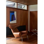 Fredericia Poltrona Wegner Ox, cromo spazzolato - pelle cognac, immagine decorativa