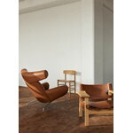 Fredericia Poltrona Wegner Ox, cromo spazzolato - pelle cognac, immagine decorativa