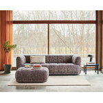 HAY Kofi sohvapöytä 60 x 60 cm, mustaksi lak. tammi - harmaa lasi