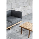 Sibast RIB loungebord, 60 x 60 cm, teak - rostfritt stål