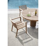 Sibast RIB dining chair with armrests, teak - stainless steel